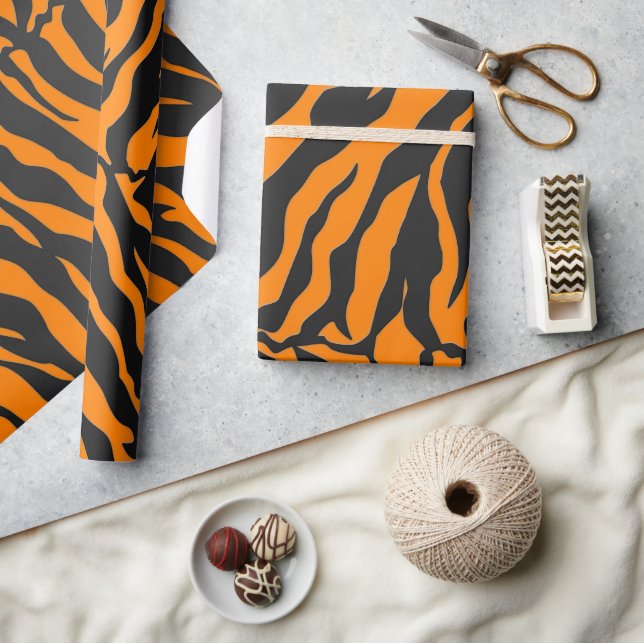 Papier Cadeau Poster de animal De Tigre Orange Et Noir (Artisanat)