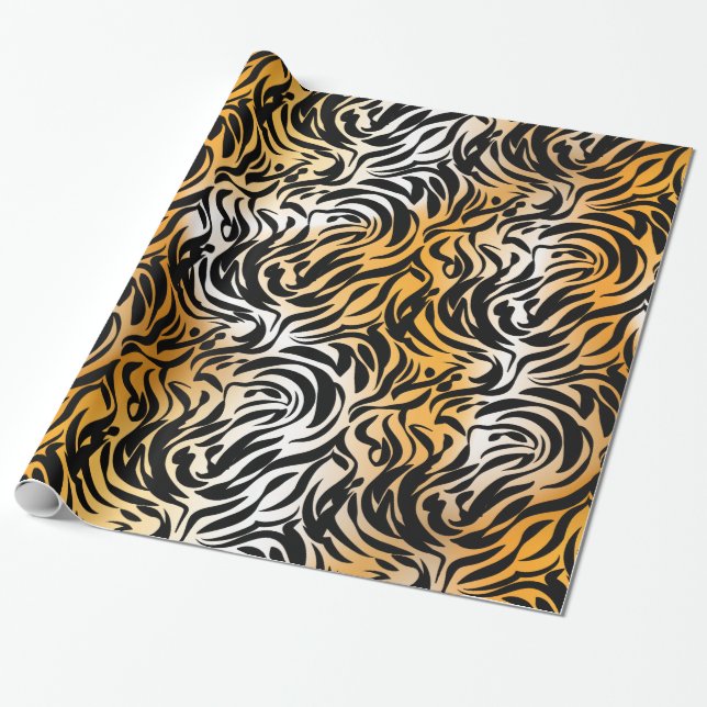 Papier Cadeau Poster de animal d'Imaginaire exotique Tiger et Ze (Déroulé)