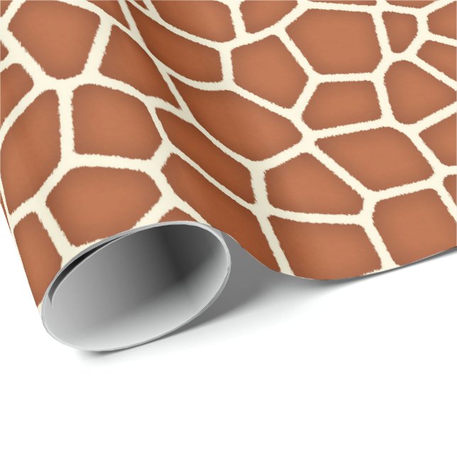 Papier Cadeau Poster de animal, Giraffe dans les tons de cuivre  (Coin rond)