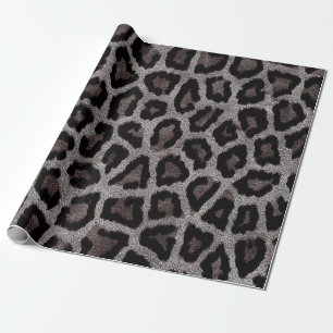 Papier Cadeau Poster de animal Léopard noir Brown gris