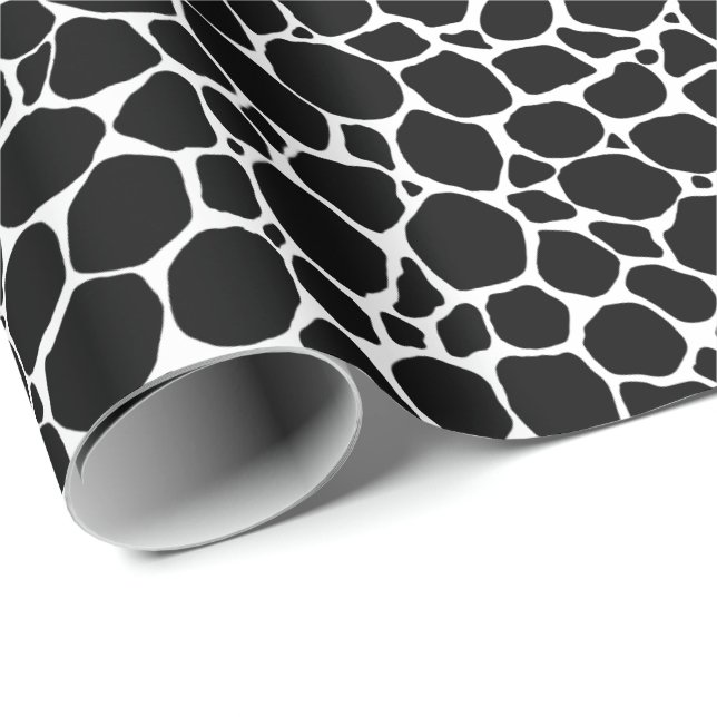Papier Cadeau Poster de animal noir et blanc (Coin rond)
