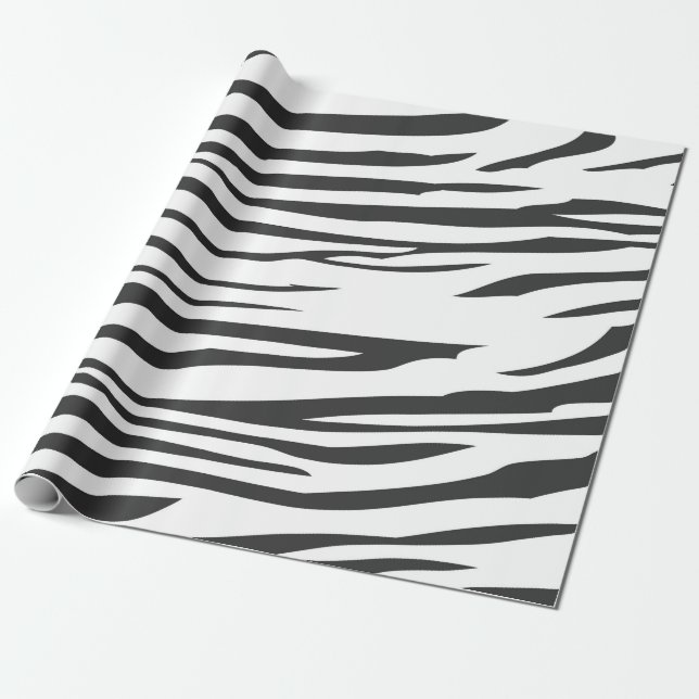 Papier Cadeau Poster de animal Zebra noir et blanc (Déroulé)