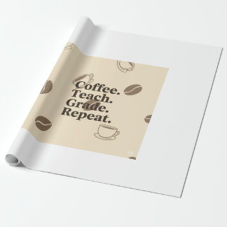 Papier Cadeau Poster de citation de l'enseignant minimal - "Café