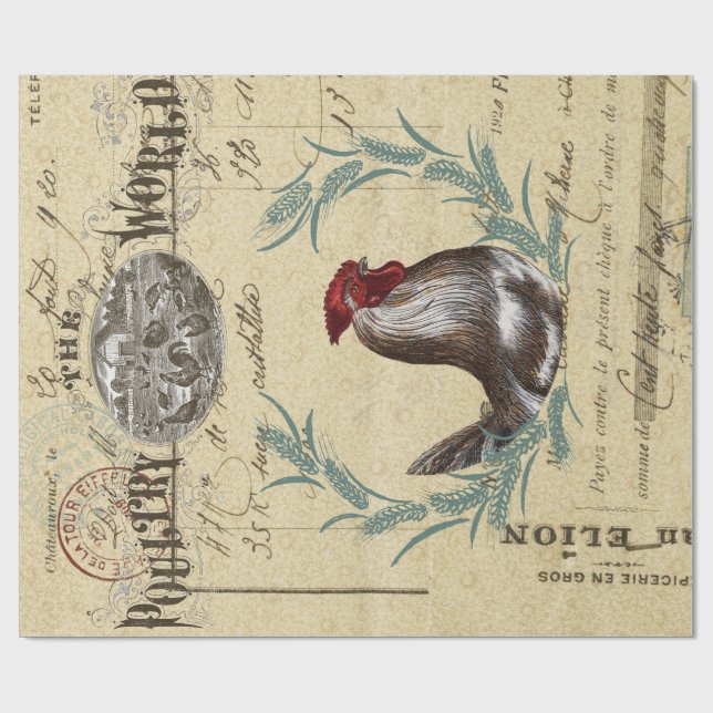 Papier Cadeau Poster de la page de découpage de la volaille (Plat)