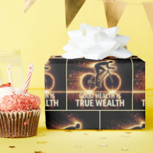 Papier Cadeau Poster santé avec Neon Cyclist