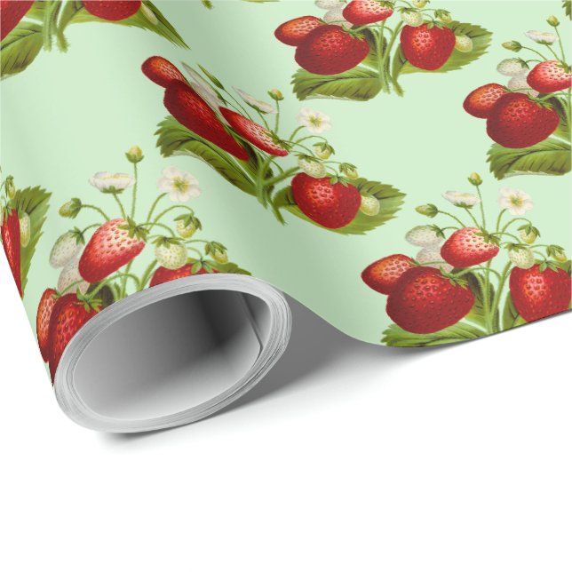 Papier Cadeau Pot de thé personnalisé à la fraise (Coin rond)