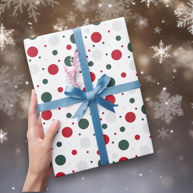 Papier Cadeau Pot traditionnel rouge et vert de Noël (Créateur téléchargé)