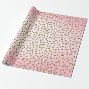 Papier Cadeau Pots Confetti Parties scintillant rose et or Glam