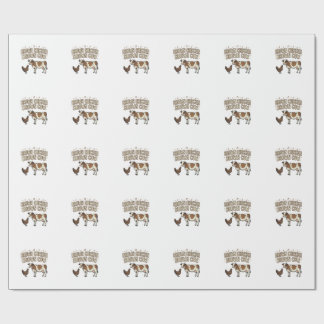Papier Cadeau Poule marron Vache marron Dessin de chemise drôle