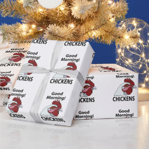 Papier Cadeau Poules Bonjour Drôle de poule 
