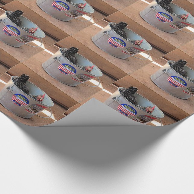 Papier Cadeau Poulet dans un papier d'enveloppement de seau (Coin)