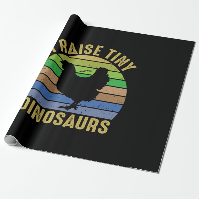Papier Cadeau Poulet D'Art Je Soulève De Minuscules Dinosaures (Déroulé)