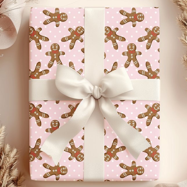 Papier Cadeau Poulet d'épices rose Polka (Créateur téléchargé)