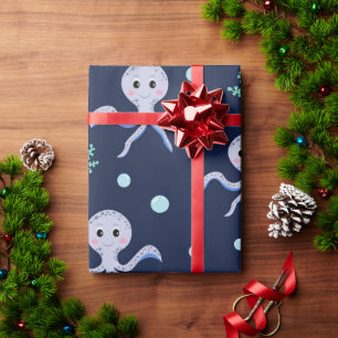 Papier Cadeau Poulpe sous la mer motif pour enfants
