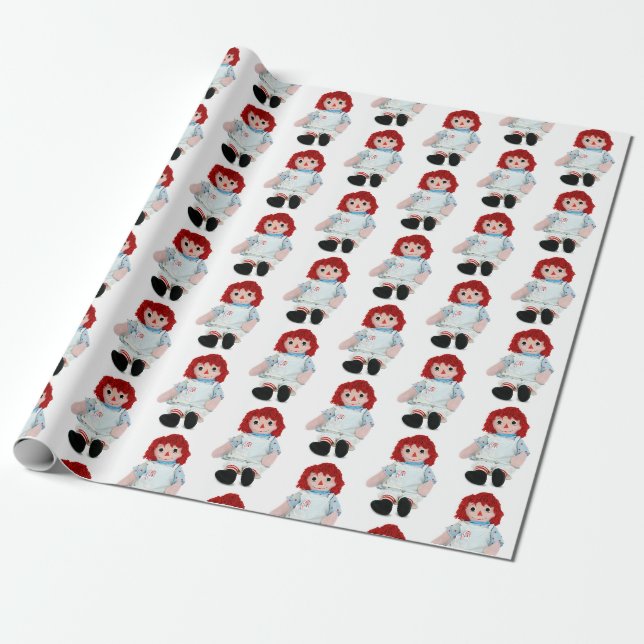 Papier Cadeau Poupée de chiffon de Noël avec sucre de canne (Déroulé)