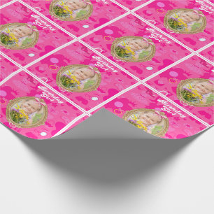 Papier Cadeau Poupée rétro rose Girly Allons faire la fête Anniv