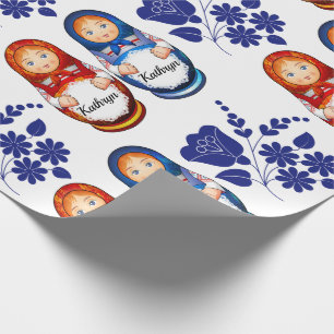 Papier Cadeau Poupées de Matryoshka russes personnalisées