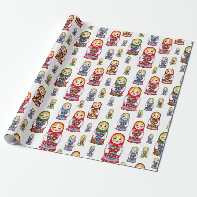 Papier Cadeau Poupées d'imbrication (Déroulé)