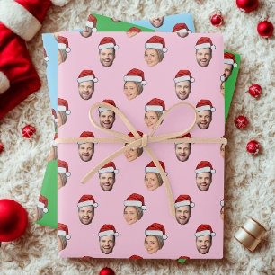 Papier cadeau pour le Père Noël, Tête de Père Noël