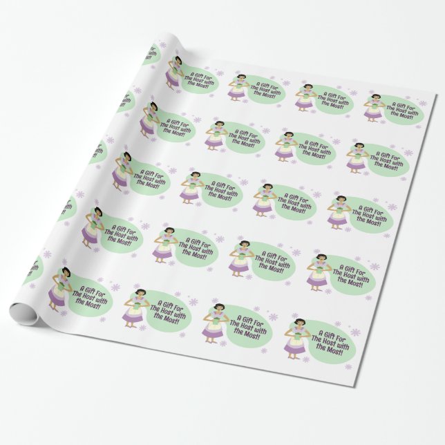 Papier Cadeau Pour l'hôte avec le plus (Déroulé)