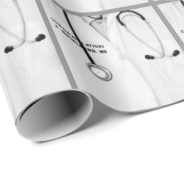 Papier cadeau pour médecin personnalisé (Coin rond)