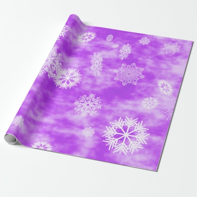 Papier Cadeau Pourpre d'automne de flocons de neige (Déroulé)