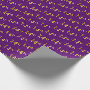 Papier Cadeau Pourpre, événement d'or de Faux 14ème