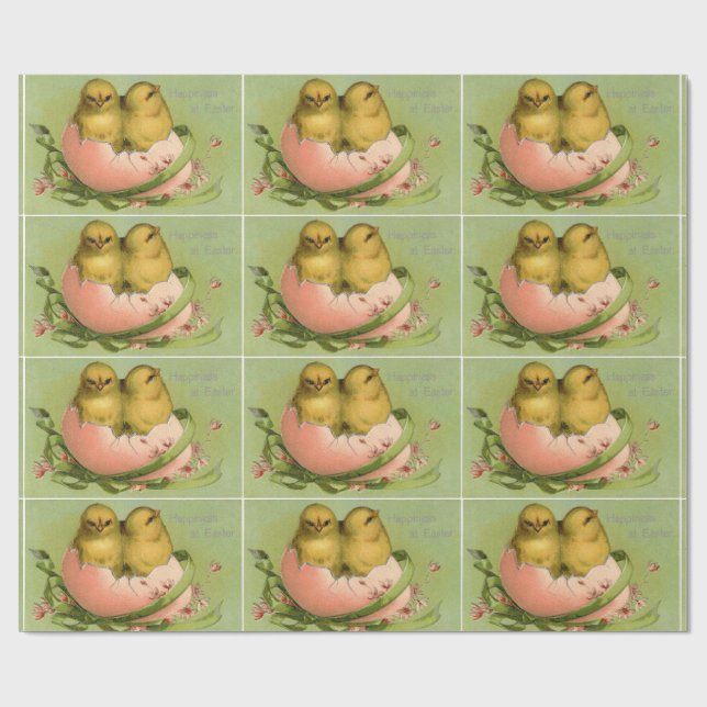 Papier Cadeau Poussins dans la coquille d'oeuf (Plat)