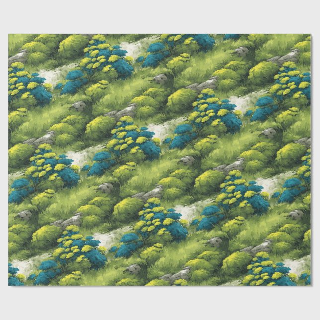 Papier Cadeau prairie boisée (Plat)