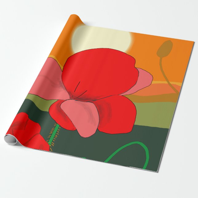 Papier Cadeau pré au coucher du soleil (Déroulé)