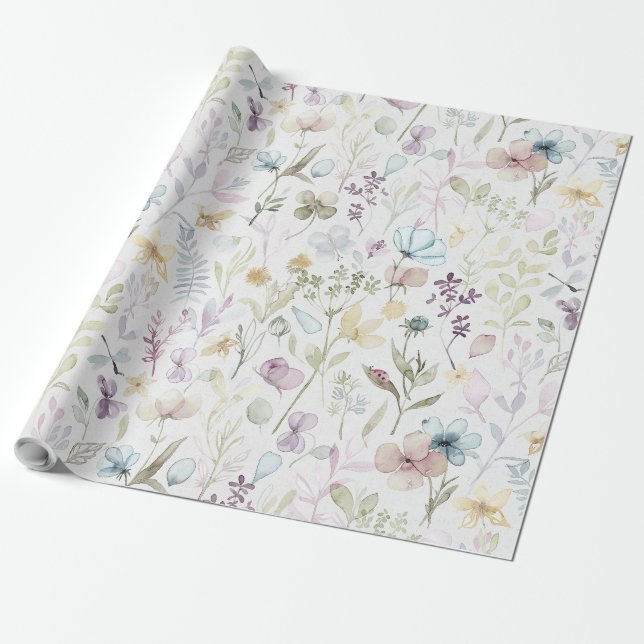 Papier Cadeau pré floral de printemps (Déroulé)