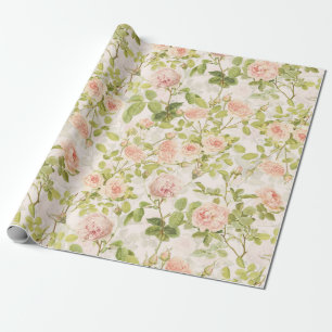 Papier Cadeau Précieux rose-rédouté Rose rose-rose