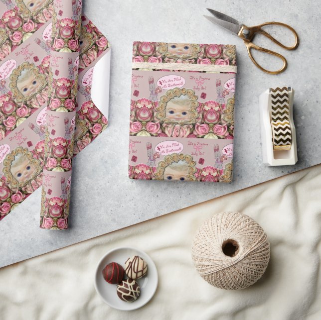 Papier Cadeau Precious Baby Girl Roses (Artisanat)