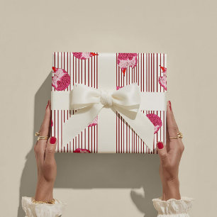 Papier Cadeau Premier anniversaire d'une chatte rose ridicule