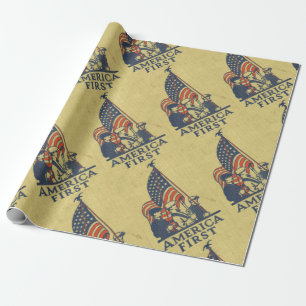 Papier Cadeau Premier Etats-Unis cru patriotique de drapeau