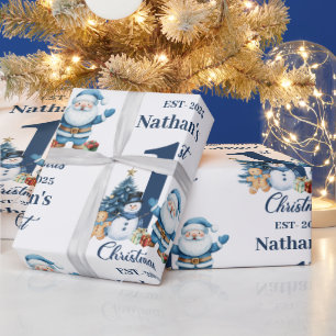 Papier Cadeau Premier Noël de Petit Garçon
