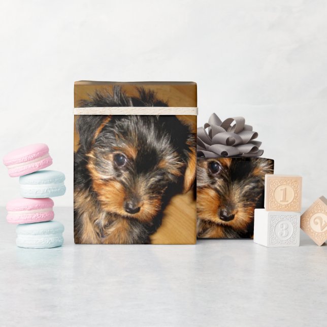 Papier Cadeau Premier Noël de Yorkie (Baby Shower)