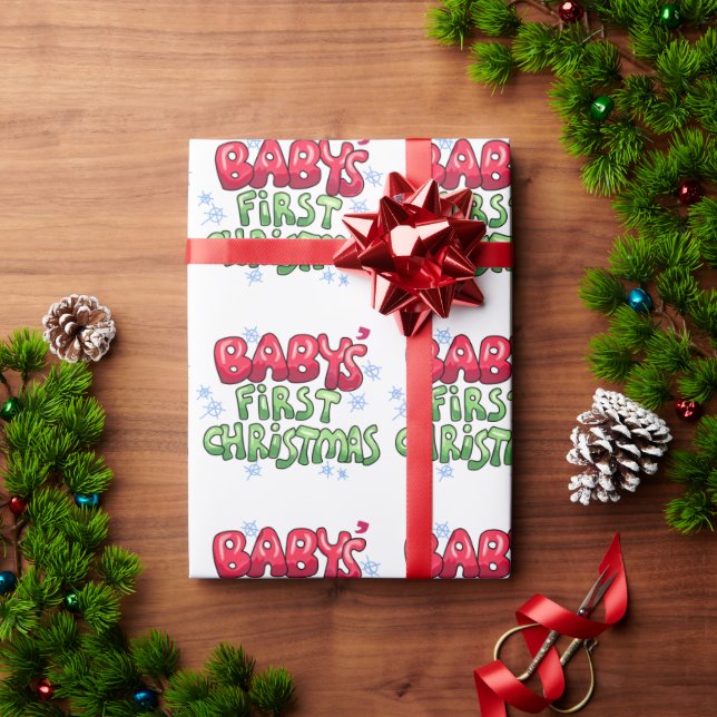 Papier Cadeau Premier Noël du bébé (Cadeau de vacances)
