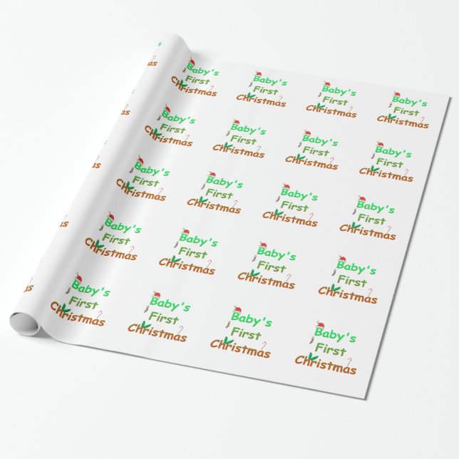 Papier Cadeau Premier Noël du bébé (Déroulé)