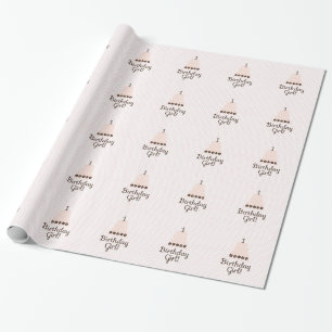 Papier Cadeau Premier papier d'emballage d'anniversaire {fille}