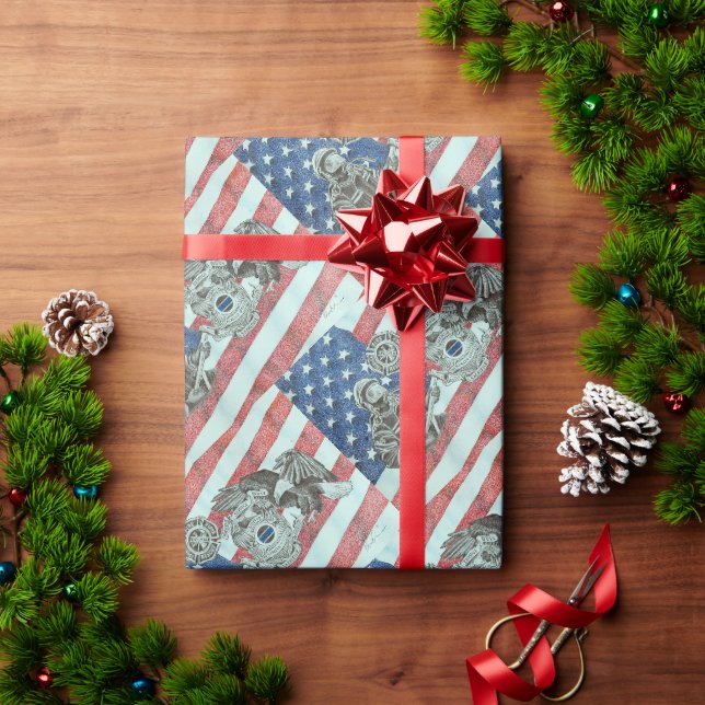 Papier Cadeau Premier répondeur patriotique (Cadeau de vacances)