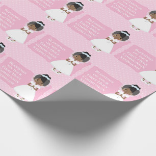 Papier Cadeau Première communion personnalisée Fille Africaine A