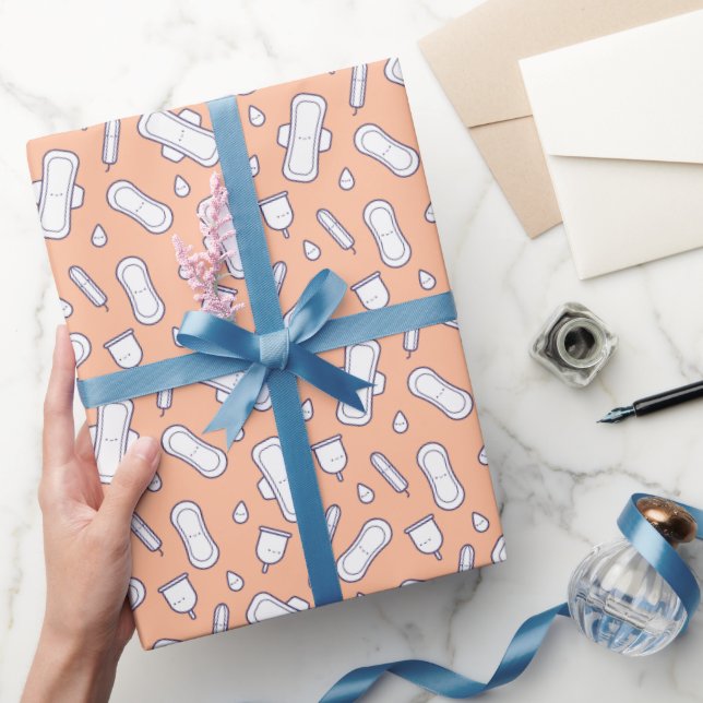 Papier Cadeau Première période Pastel Peach Cute Tampon (Cadeaux)