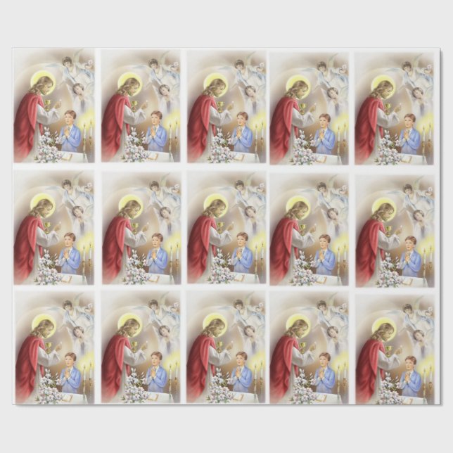 Papier Cadeau Première sainte communion pour le papier (Plat)