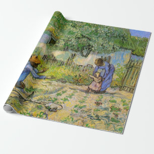 Papier Cadeau Premiers Pas (d'après Millet) de Vincent van Gogh