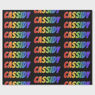 Papier Cadeau Prénom arc-en-ciel "CASSIDY"; Amusant et coloré