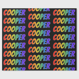 Papier Cadeau Prénom arc-en-ciel "COOPER"; Amusant et coloré