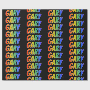 Papier Cadeau Prénom arc-en-ciel "GARY"; Amusant et coloré