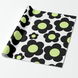 Papier Cadeau Preppy Black Neon vert Hippie Motif