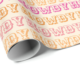 Papier Cadeau Preppy Girly Howdy Hot Rose Orange